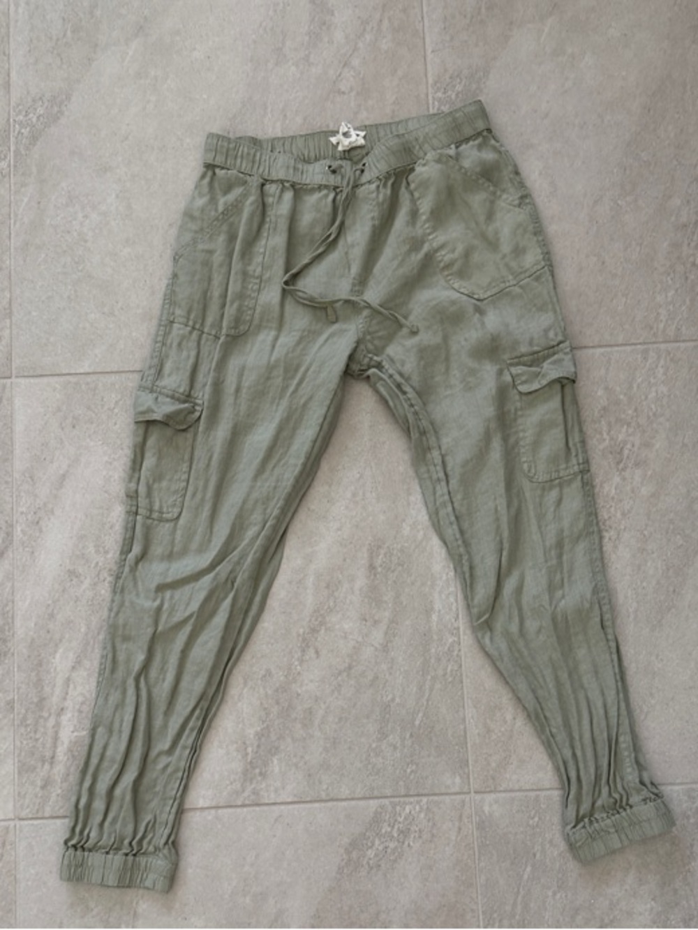 Olive Green Cargo Jogger Pants
